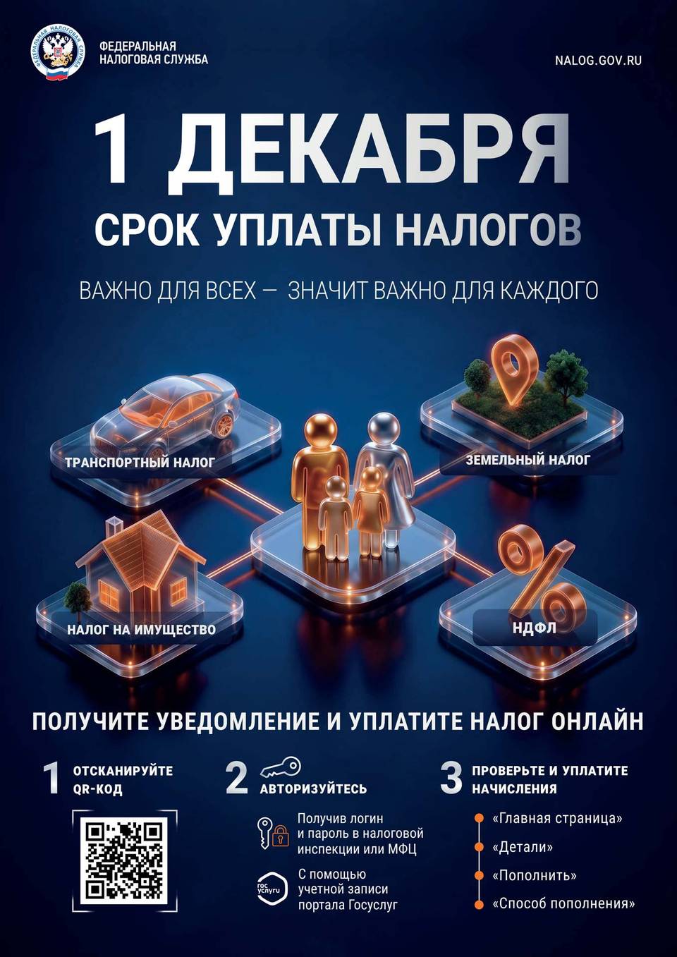 1 декабря 2026 года — крайний срок уплаты налогов!